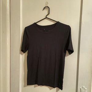 a new day ribbed short sleeve Crewneck cotton modal stretch black tshirt Sz. M